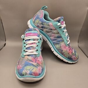 SKECHERS 12061 Flex Appeal Lightweight Flex Sole Running Shoe AquaMint Size 6.5.